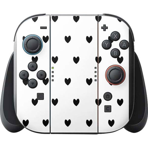 White and Black Hearts Nintendo Switch 2 (2025) with Joy-Con Skin